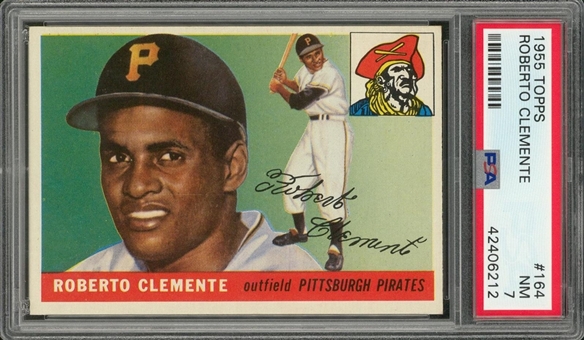 1955 Topps #164 Roberto Clemente Rookie Card – PSA NM 7 